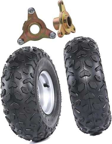 إطارات 145/70-6 ATV مع 3 إطارات عروة ومحاور عجلات خلفية 23T لعربة Go Kart وATV وUTV وعربة الجولف والعربات الصغيرة والدراجة الصغيرة ودراجة الانجراف و4 عجلات ودراجة نارية للطرق الوعرة - مجموعة عجلات مقاس 6 بوصات in Kuwait