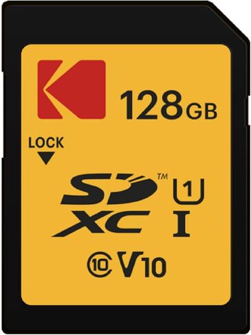 KODAK Premium Memory Card 128GB, 85MBs Read Speed, 25MBs Write Speed for Full HD Video and High-Resolution Pictures, Compatible with SDHC and SDXC Standards - EKMSD128GXC10K in Saudi Arabia