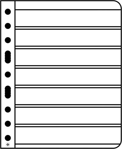 Lighthouse- Vario Stamp Pages for Stamp Albums, Clear 9-Hole Binder Pages with 7 Pockets for Stamp Collection - Pack of 5 in Kuwait
