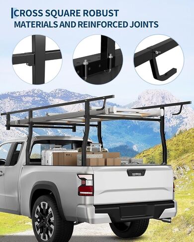 GarveeTech 1000 LBS Adjustable 49 in-65 in Universal Truck Bed Rack Contractor Ladder Pickup Lumber Utility Kayak Full Size Rack in Kuwait