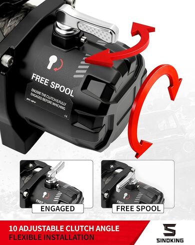 SINOKING PRO Series 13500 رطل ونش كهربائي، ونش سحب 12 فولت، حبل صناعي، جهاز تحكم عن بعد سلكي/لاسلكي 2 في 1، مقاوم للماء IP67، محرك 7 حصان لسيارات الجيب وسيارات الدفع الرباعي والشاحنات والمقطورة in Kuwait