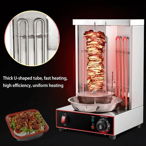 LPG Shawarma Doner Kebab Machine Gas Vertical Broiler Kebab Gyro Grill Machine with 2 Burner in Saudi Arabia