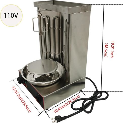 LPG Shawarma Doner Kebab Machine Gas Vertical Broiler Kebab Gyro Grill Machine with 2 Burner in Saudi Arabia