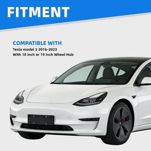 مجموعة أغطية فرجار الفرامل مكونة من 4 قطع متوافقة مع طراز Tesla 3 (2016-2023)، مناسبة للعجلات مقاس 18 بوصة و19 بوصة، وأغطية الفرجار الأمامية والخلفية (أحمر) in Kuwait