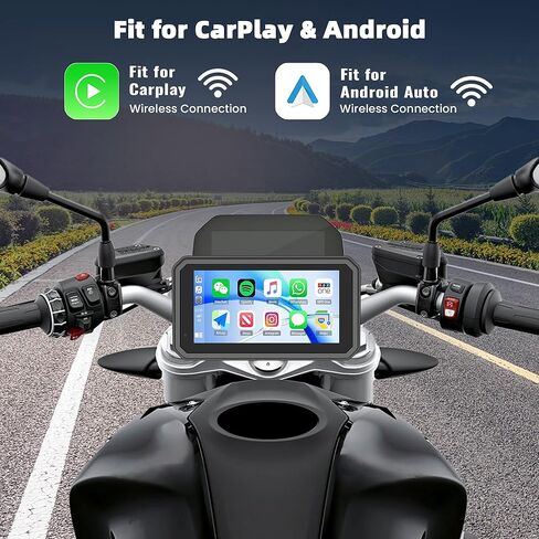 5.99 بوصة دراجة نارية محمولة Carplay GPS لأجهزة Apple Carplay & Android Auto، شاشة لمس مع كاميرا مزدوجة، تسجيل متكرر/بلوتوث 4.0/جهاز تحكم عن بعد/IP67 مقاوم للماء/دعامة مغناطيسية سريعة التحرير in Kuwait