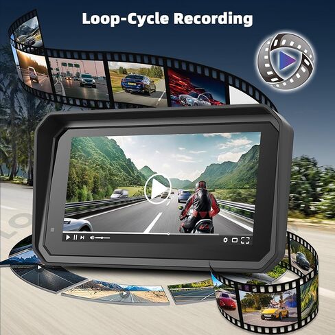 5.99 بوصة دراجة نارية محمولة Carplay GPS لأجهزة Apple Carplay & Android Auto، شاشة لمس مع كاميرا مزدوجة، تسجيل متكرر/بلوتوث 4.0/جهاز تحكم عن بعد/IP67 مقاوم للماء/دعامة مغناطيسية سريعة التحرير in Kuwait