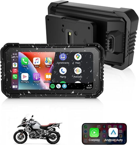 CarPlay مقاس 6.25 بوصة لدراجات BMW النارية، Pantalla para Moto مع CarPlay وAndroid Auto نظام ملاحة GPS مزدوج بلوتوث IP67 مقاوم للماء مع Siri وGoogle Assistant in Kuwait
