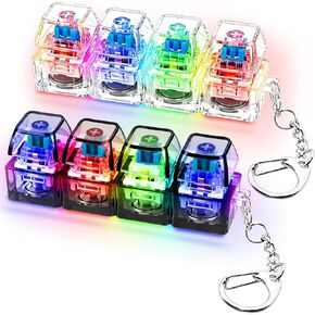 2 PCS Keyboard Fidget Toy, Keyboard Fidget with LED Light Keychain 4-in-1 Keyboard Decompression Button Finger Clicker Toys, Button Stress Relief Fidget for Kids Women(Transparent Black) in Saudi Arabia