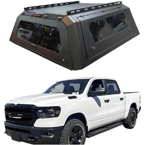 غطاء الشاحنة متوافق مع Ram 1500 2009-2023 5.7 قدم، مظلة بيك اب ذات سطح صلب مع خيمة خفيفة وخلفية، غطاء سرير شاحنة بدون حفر قابل للقفل، غطاء تونيو وغطاء تخييم (عادي) in Kuwait