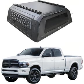Truck Topper Compatible for Dodge Ram 3500 6.4ft 2017, Hardtop Pickup Canopy w/Light & Rear Tent, Lockable No-Drill Truck Bed Cap, Tonneau Cover & Camper Shell(Decor) in Kuwait
