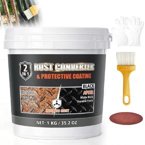 2-in-1 Rust Converter Paint & Metal Primer, 35 oz Black Rust Reformer & Encapsulator for Metal, Frame, Chassis, Trailer & Truck, Heat-Stable Protective Coating, No Topcoat Needed in Saudi Arabia