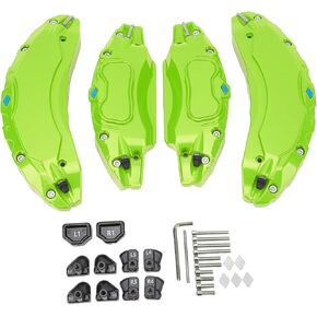 4PCS Car Caliper Cover, Aluminum Alloy Disc Brake Caliper Guard with Heat Dissipation for 2017-2023, 18in 19in Wheels Hub (Green) in Saudi Arabia