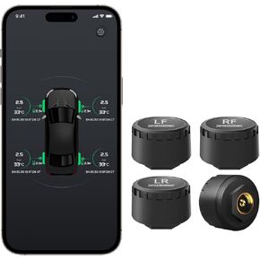 نظام مراقبة ضغط الإطارات RV، TPMS لاسلكي مع اتصال بلوتوث، أجهزة استشعار ضغط الإطارات في الوقت الحقيقي، سهلة التركيب، متوافقة مع iOS وAndroid in Kuwait
