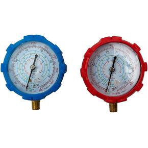 مجموعة قياس HVAC مكونة من قطعتين لـ R22 R410A R134A R404A، مقياس الضغط العالي المنخفض مع وحدات PSI KPA، مقياس أحمر 0-800PSI و0-500PSI لتشخيص وصيانة المكيف in Kuwait