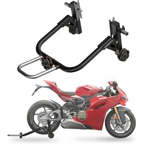 Sport Motorcycle Rear Stand, 360° Movable Lift Stand, Heavy Duty with Wheels, 880 lb Capacity (Black, Double Arm) in Kuwait