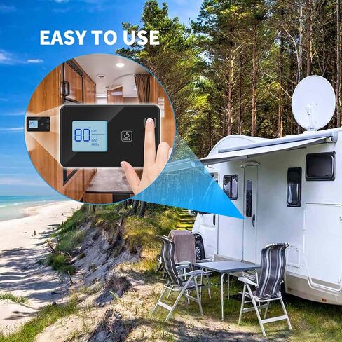 Briidea RV ترموستات جداري لمنطقة واحدة - متوافق مع Dometic 3316250.712، شاشة عرض رقمية بإضاءة خلفية، يعمل مع أنظمة Dometic 3316250.712، لمكيفات الهواء الباردة فقط، المضخة الحرارية وشريط الحرارة RV in Kuwait