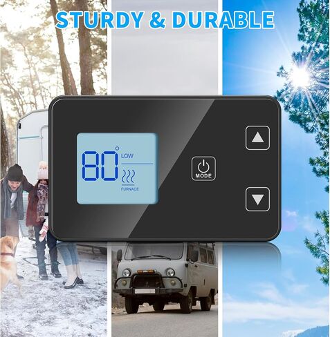 Briidea RV ترموستات جداري لمنطقة واحدة - متوافق مع Dometic 3316250.712، شاشة عرض رقمية بإضاءة خلفية، يعمل مع أنظمة Dometic 3316250.712، لمكيفات الهواء الباردة فقط، المضخة الحرارية وشريط الحرارة RV in Kuwait