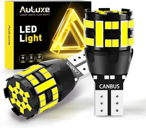 مصابيح LED 912 921 - مصابيح عكسية احتياطية، 44-SMD، أكثر سطوعًا بنسبة 600%، 6500K أبيض، غير قطبية - تناسب 906، W16W، T15، 921 - استبدال مباشر - عبوتان in Kuwait