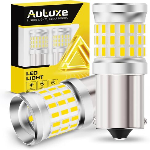 لمبة LED 1156 مطورة، 500% فائقة السطوع و6500 كلفن أبيض بارد، بديلة لمصابيح 7506 BA15S P21W مع تصميم تبديد الحرارة وتقنية عرض عالية الدقة (عبوتان) in Kuwait