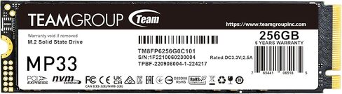 TEAMGROUP MP33 256GB 10 Pack SLC Cache 3D NAND TLC NVMe 1.3 PCIe Gen3x4 M.2 2280 Internal Solid State Drive SSD Read/Write Speed up to 1600/1000 MB/s Compatible with Laptop & Desktop TM8FP6256G0C1P2 in Saudi Arabia