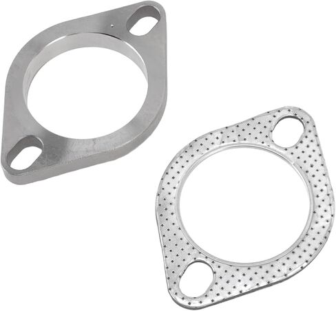 POCREATION 2PCS مجموعة اتصال شفة شفة طوقا الأنابيب الفولاذ المقاوم للصدأ العالمي لرؤوس Downpipe Catback مع مقاومة درجات الحرارة العالية تناسب مثالي in Kuwait