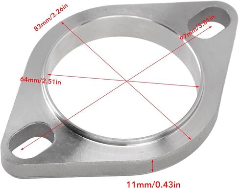 POCREATION 2PCS مجموعة اتصال شفة شفة طوقا الأنابيب الفولاذ المقاوم للصدأ العالمي لرؤوس Downpipe Catback مع مقاومة درجات الحرارة العالية تناسب مثالي in Kuwait