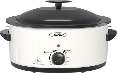 Sunvivi Electric Roaster Oven for Small Families, 8QT Portable Roaster with Self-Basting Lid Defrost & Keep Warm, Adjustable Temp 150°F-450°F for Baking, Slow Cooking, Buffet Serving & RV Camping in Kuwait