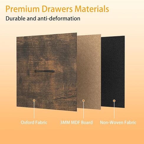 VINGLI 2 Drawer File Cabinet with Side Bag, Rolling Mobile Under Desk with Wheels, Fabric Drawers Printer Stand for Home Office, Fits Letter Size, Rustic Brown in Saudi Arabia