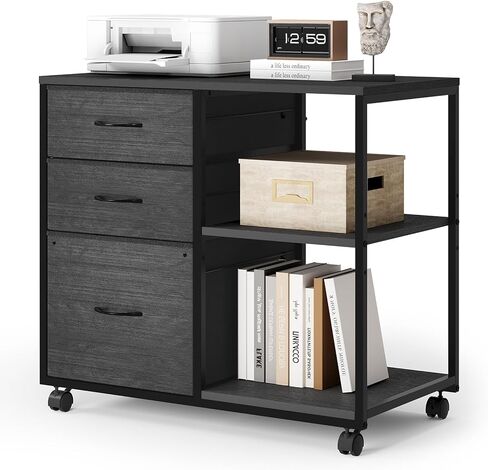 VINGLI 2 Drawer File Cabinet with Side Bag, Rolling Mobile Under Desk with Wheels, Fabric Drawers Printer Stand for Home Office, Fits Letter Size, Rustic Brown in Saudi Arabia