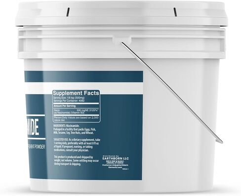 Earthborn Elements Niacinamide 1 جالون، فيتامين B3 خالٍ من التدفق، مسحوق مكمل in Saudi Arabia