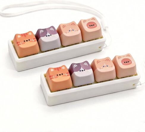 لوحة المفاتيح Fidget Clicker، 9 مفاتيح Clicky Keyboards Keychain Fidgets للبالغين، أغطية مفاتيح كريمية لتخفيف الضغط على زر إصبع القط لتخفيف الضغط القلق (9 في 1) in Kuwait