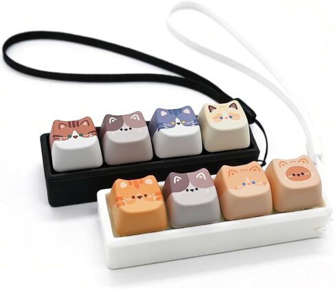 لوحة المفاتيح Fidget Clicker، 9 مفاتيح Clicky Keyboards Keychain Fidgets للبالغين، أغطية مفاتيح كريمية لتخفيف الضغط على زر إصبع القط لتخفيف الضغط القلق (9 في 1) in Kuwait