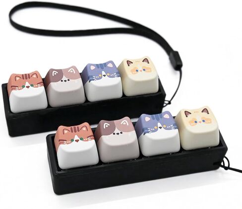 لوحة المفاتيح Fidget Clicker، 9 مفاتيح Clicky Keyboards Keychain Fidgets للبالغين، أغطية مفاتيح كريمية لتخفيف الضغط على زر إصبع القط لتخفيف الضغط القلق (9 في 1) in Kuwait