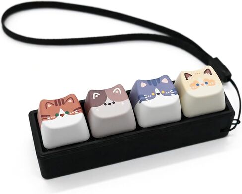 لوحة المفاتيح Fidget Clicker، 9 مفاتيح Clicky Keyboards Keychain Fidgets للبالغين، أغطية مفاتيح كريمية لتخفيف الضغط على زر إصبع القط لتخفيف الضغط القلق (9 في 1) in Kuwait