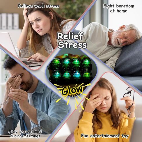 2 PCS Keyboard Fidget Toy, Keyboard Fidget with LED Light Keychain 4-in-1 Keyboard Decompression Button Finger Clicker Toys, Button Stress Relief Fidget for Kids Women(Transparent Black) in Saudi Arabia