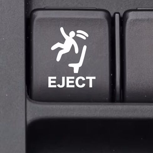 2pcs/Set Eject Button Stickers for Empty Car Buttons, Humorous Car Accessories for Men, Video Game Decals for Vehicles, White in Saudi Arabia