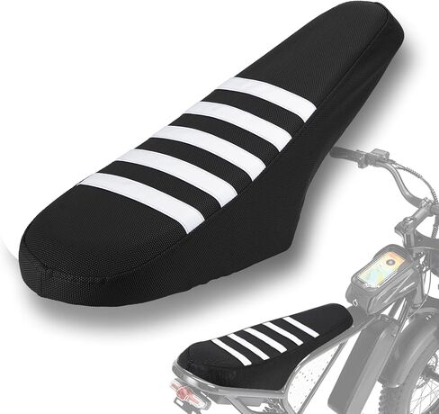 Non-Slip Seat Cover Compatible fit for Ridstar Q20/Q20 Pro Lite E-Bike,Electric Bike Soft Seat Cover (Black-White) in Saudi Arabia