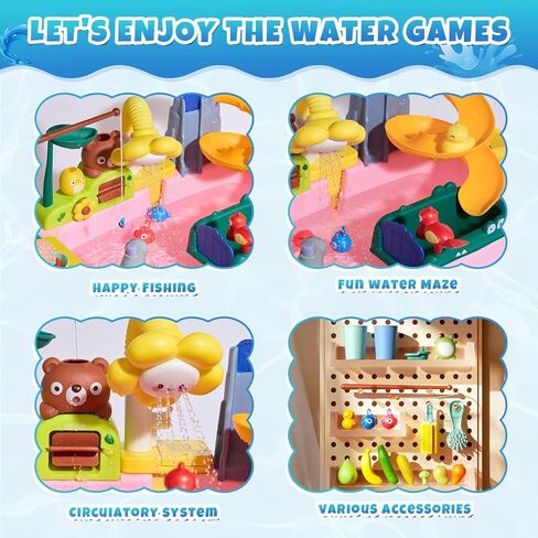 Upgraded Toddler Sand Water Table Toy with Electric Water Pump, Kids Sand Water with Faucet/Play Food Accessories/Fishing Toy, Kitchen Play Sink Toys for Girl Boy Age 3+ (Blue) in Saudi Arabia