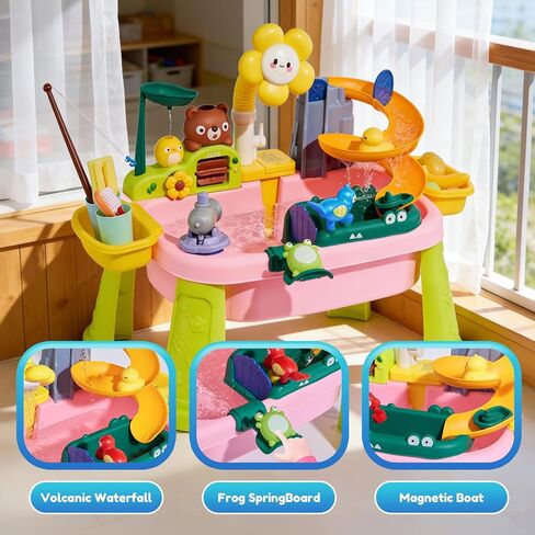 Upgraded Toddler Sand Water Table Toy with Electric Water Pump, Kids Sand Water with Faucet/Play Food Accessories/Fishing Toy, Kitchen Play Sink Toys for Girl Boy Age 3+ (Blue) in Saudi Arabia