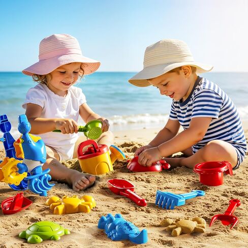 3-Tier Sand and Water Table Toys for Kids Aged 3 4 5 6 7 8, Water Waterfall Sensory Play Table with Beach Toys Accessories, Outdoor Activity Playset for Toddlers 2-4 3-5 4-6, Birthday Gifts in Kuwait