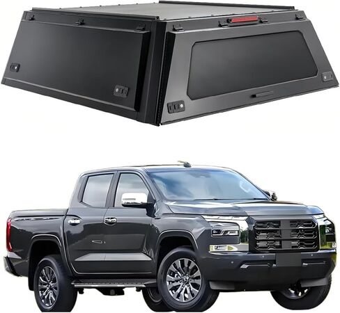 غطاء الشاحنة متوافق مع Mitsubishi Triton L200 2015-2024، مظلة بيك اب ذات سطح صلب مع خيمة خفيفة وخلفية، غطاء سرير شاحنة بدون مثقب قابل للقفل، غطاء تونيو وغطاء تخييم (نافذة) in Kuwait