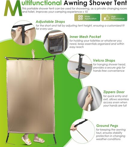 Shower Tent Awning Car Outdoor Camping Shower Tent Vehicle Side Shower Room Portable Privacy Shelter Restroom Bathroom Overland for RV Van Truck in Kuwait