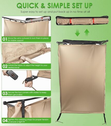 Shower Tent Awning Car Outdoor Camping Shower Tent Vehicle Side Shower Room Portable Privacy Shelter Restroom Bathroom Overland for RV Van Truck in Kuwait