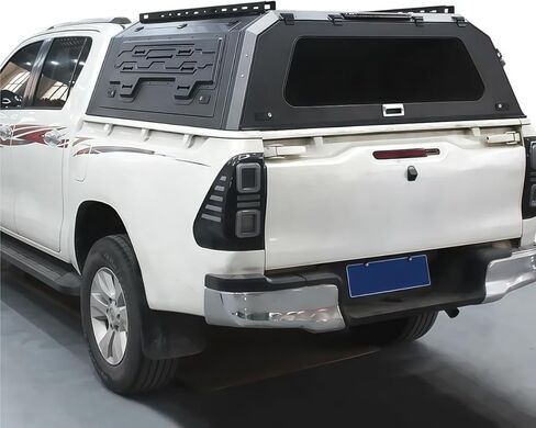 Truck Topper Compatible for Dodge RAM 1500 6.4ft, Hardtop Pickup Canopy w/Light & Rear Tent, Lockable No-Drill Truck Bed Cap, Tonneau Cover & Camper Shell(Decor) in Saudi Arabia