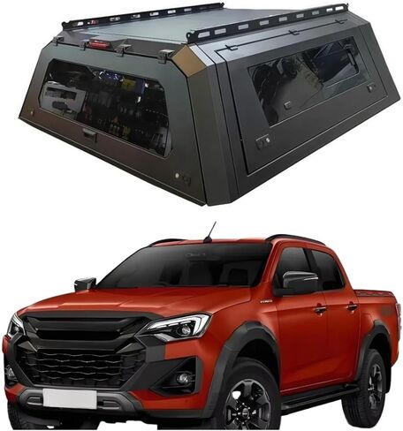 غطاء الشاحنة متوافق مع Isuzu D-Max 2024، مظلة بيك اب ذات سطح صلب مع خيمة خفيفة وخلفية، غطاء سرير شاحنة بدون حفر قابل للقفل، غطاء تونيو وغطاء تخييم (ديكور بطول 6 أقدام) in Kuwait