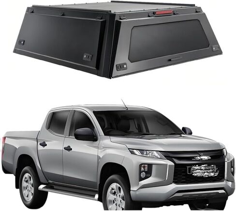 غطاء الشاحنة متوافق مع Mitsubishi L200 Triton، مظلة بيك اب ذات سطح صلب مع خيمة خفيفة وخلفية، غطاء سرير شاحنة بدون مثقاب قابل للقفل، غطاء تونيو وغطاء تخييم (نافذة بطول 5 أقدام) in Kuwait