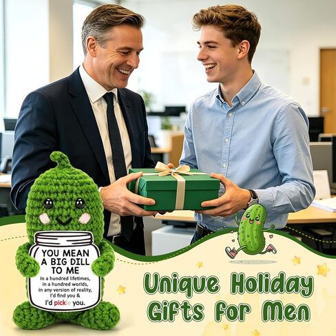 BiuNiuring Mini Funny Pickle Birthday Gifts for Men Women, Teacher Appreciation Graduation Gifts for Dads Mom Son Daughter Sister Friend Coworkers, Thank You Husband Wife Funny Small Desk Decor in Saudi Arabia