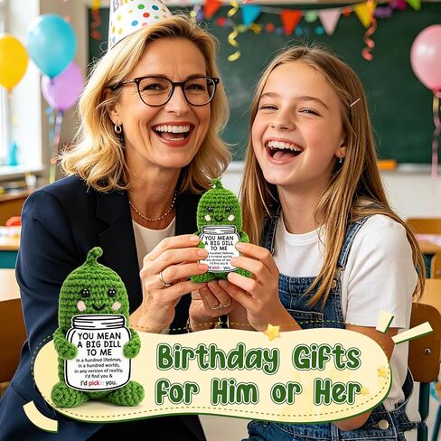 BiuNiuring Mini Funny Pickle Birthday Gifts for Men Women, Teacher Appreciation Graduation Gifts for Dads Mom Son Daughter Sister Friend Coworkers, Thank You Husband Wife Funny Small Desk Decor in Saudi Arabia