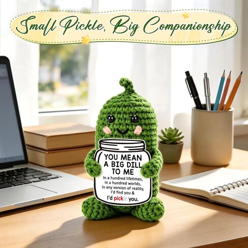 BiuNiuring Mini Funny Pickle Birthday Gifts for Men Women, Teacher Appreciation Graduation Gifts for Dads Mom Son Daughter Sister Friend Coworkers, Thank You Husband Wife Funny Small Desk Decor in Saudi Arabia