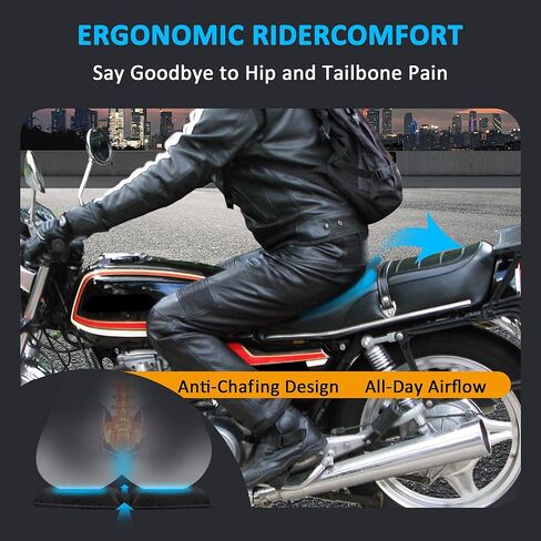 VENROCK Motorcycle Gel Seat Cushion Universal Motorcycle Seat Pad Improved Ventilation Groove Shake Rider Cushion 3D Honeycomb Breathable Structure Shock Absorption Stay Cool Comfortable in Long Rides in Kuwait